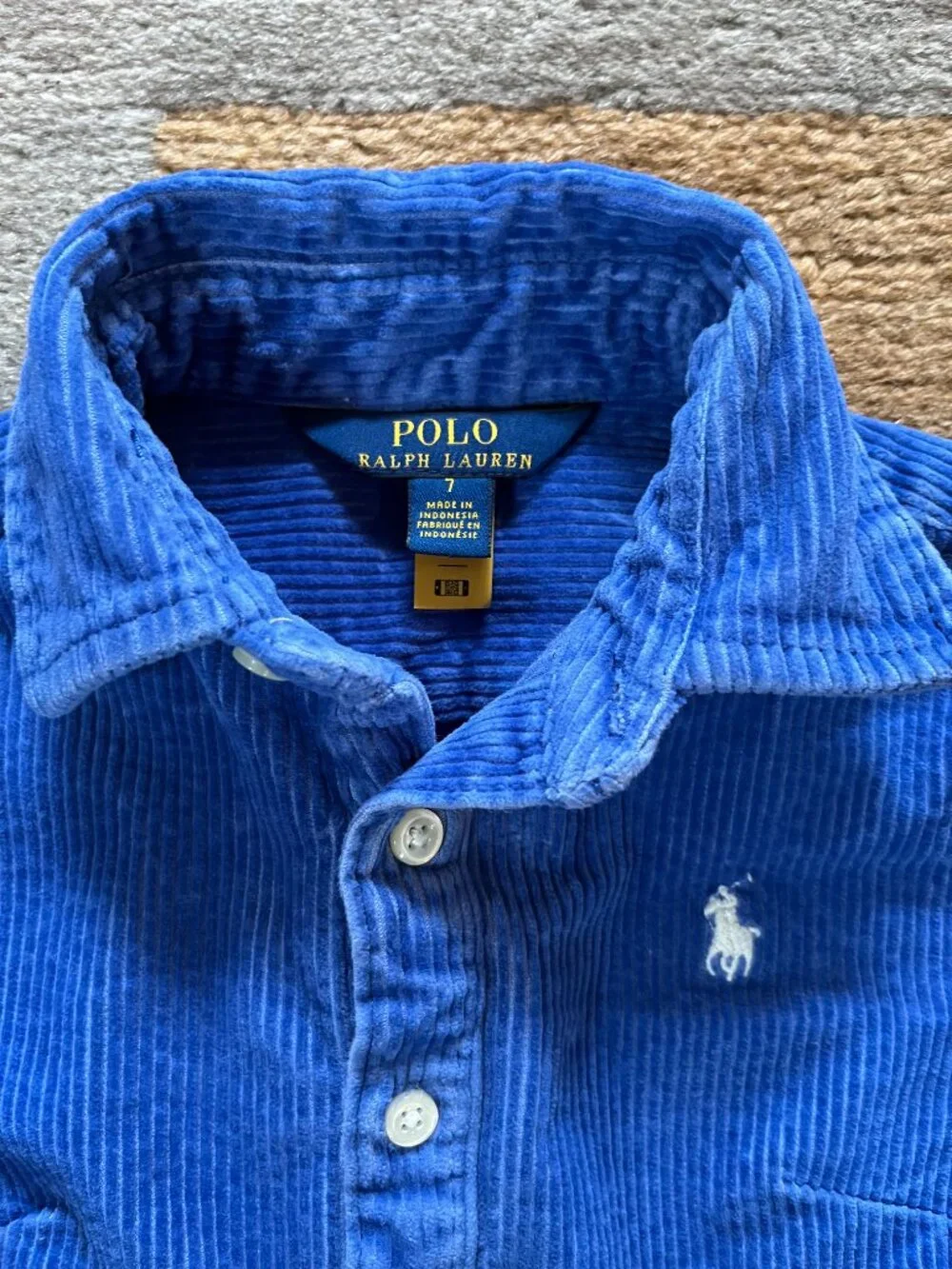 Polo Ralph Lauren Girl's Size 7 Wide Wale Corduroy Dress Periwinkle Blue